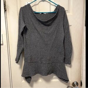 NWOT Rebecca Beeson Wool/Cashmere Grey Cowl Neck Hooded Long Sleeve Sweater Sz 4